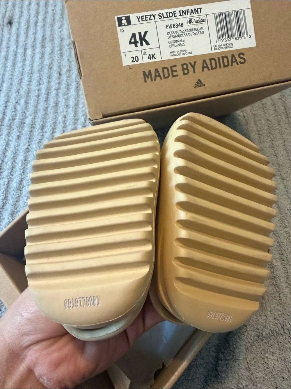 adidas Yeezy Slide Infant Sandals in Tan